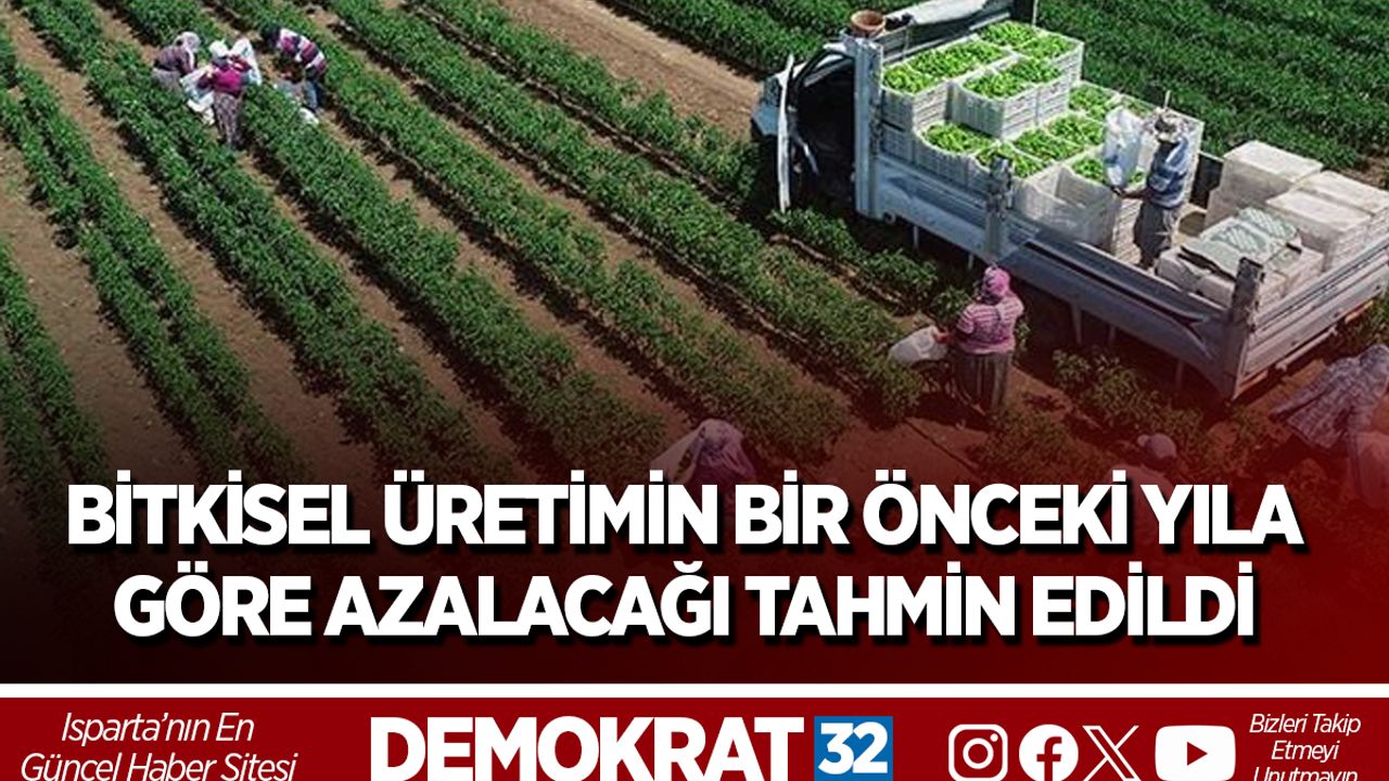 BİTKİSEL ÜRETİMİN BİR ÖNCEKİ YILA GÖRE AZALACAĞI TAHMİN EDİLDİ