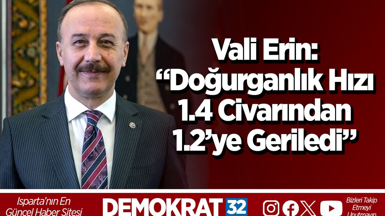 Vali Erin: “Doğurganlık Hızı 1.4 Civarından 1.2’ye Geriledi”