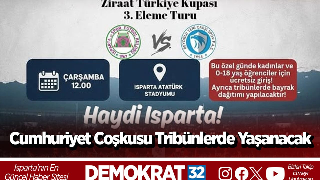 Cumhuriyet Coşkusu Tribünlerde Yaşanacak