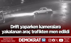 Drift yaparken kameralara yakalanan araç trafikten men edildi