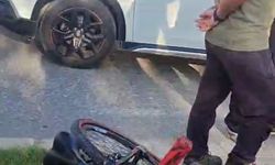 Yaya geçidinden bisikletiyle geçerken otomobilin çarptığı çocuk yaralandı