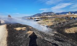 Bucak'ta arazi yangını itfaiye ekiplerince söndürüldü