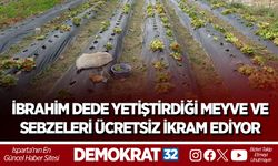 85 yaşındaki İbrahim dede "Hayır Bahçesi"nde yetiştirdiği meyve ve sebzeleri ücretsiz ikram ediyor