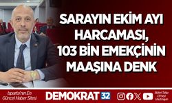 SARAYIN EKİM AYI HARCAMASI, 103 BİN EMEKÇİNİN MAAŞINA DENK