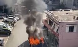 Park halindeyken alev alan kamyon kullanılamaz hale geldi