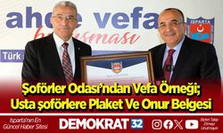 Şoförler Odası’ndan vefa örneği;  Usta şoförlere plaket ve onur belgesi