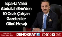 Vali Abdullah Erin’den 10 Ocak Çalışan Gazeteciler Günü Mesajı