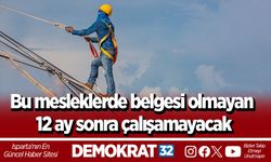 Bu mesleklerde belgesi olmayan 12 ay sonra çalışamayacak
