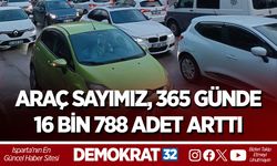 ARAÇ SAYIMIZ, 365 GÜNDE 16 BİN 788 ADET ARTTI