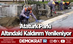 Atatürk Parkı altındaki kaldırım yenileniyor