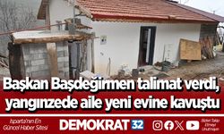 Başkan Başdeğirmen talimat verdi, yangınzede aile yeni evine kavuştu