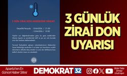 3 GÜNLÜK ZİRAİ DON UYARISI