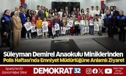 Süleyman Demirel Anaokulu Miniklerinden , Polis Haftası’nda Emniyet Müdürlüğüne Anlamlı Ziyaret