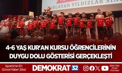 4-6 YAŞ KUR'AN KURSU ÖĞRENCİLERİNİN DUYGU DOLU GÖSTERİSİ GERÇEKLEŞTİ