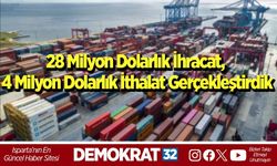 28 Milyon Dolarlık İhracat, 4 Milyon Dolarlık İthalat Gerçekleştirdik