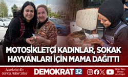 MOTOSİKLETÇİ KADINLAR, SOKAK HAYVANLARI İÇİN MAMA DAĞITTI