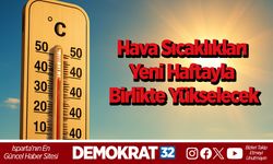 Hava sıcaklıkları yeni haftayla birlikte yükselecek