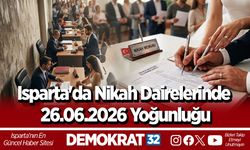 Isparta'da Nikah Dairelerinde 26.06.2026 Yoğunluğu
