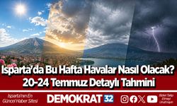 Isparta'da bu hafta havalar nasıl olacak? 20 24 Temmuz Detaylı Tahmini