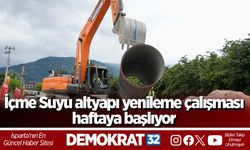 İçme Suyu altyapı yenileme çalışması haftaya başlıyor