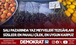 SALI PAZARINDA YAZ MEYVELERİ TEZGÂHLARI SÜSLEDİ: EN PAHALI ÇİLEK, EN UYGUN KARPUZ