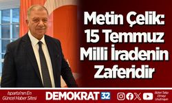 Metin Çelik: 15 Temmuz Milli İradenin Zaferidir