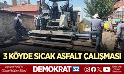 3 KÖYDE SICAK ASFALT ÇALIŞMASI