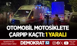 OTOMOBİL MOTOSİKLETE ÇARPIP KAÇTI: 1 YARALI