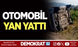 OTOMOBİL YAN YATTI