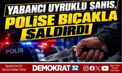 YABANCI UYRUKLU ŞAHIS, POLİSE BIÇAKLA SALDIRDI