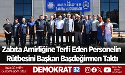 Zabıta amirliğine terfi eden personelin rütbesini Başkan Başdeğirmen taktı