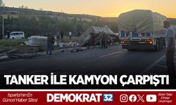 TANKER İLE KAMYON ÇARPIŞTI
