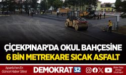 ÇİÇEKPINAR'DA OKUL BAHÇESİNE 6 BİN METREKARE SICAK ASFALT