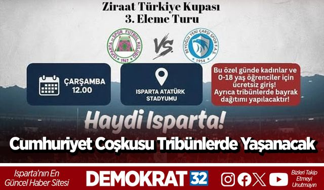 Cumhuriyet Coşkusu Tribünlerde Yaşanacak