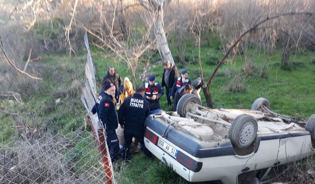 Burdur'da kontrolden çıkan otomobil takla attı: 1 yaralı