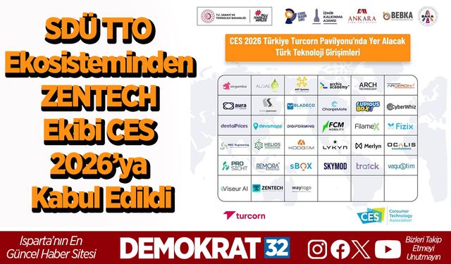 SDÜ TTO Ekosisteminden ZENTECH Ekibi CES 2026’ya Kabul Edildi
