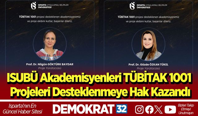 ISUBÜ Akademisyenleri TÜBİTAK 1001 Projeleri Desteklenmeye Hak Kazandı
