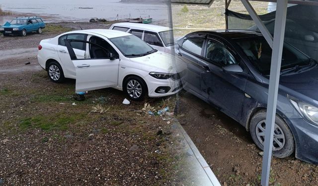 Araçların Camlarını Kırıp aküleri çaldılar