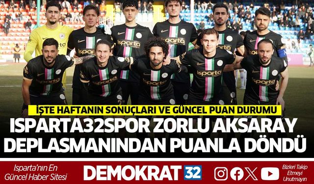 Isparta32spor Zorlu Aksaray Deplasmanından Puanla Döndü