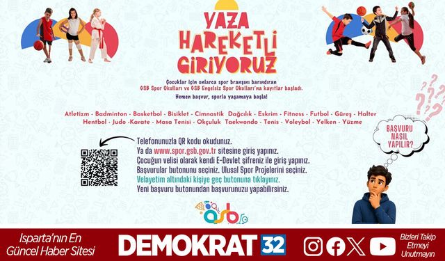 GSB Spor Okulları Kayıtları Isparta'da Başlıyor: 22 Branş Ücretsiz