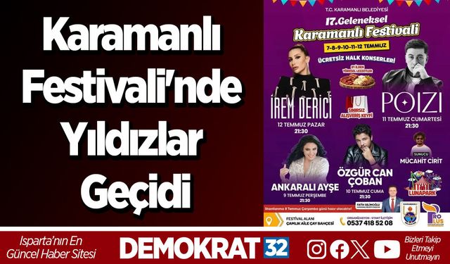 Karamanlı Festivali'nde Yıldızlar Geçidi