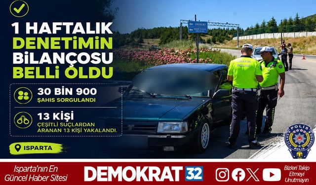 1 HAFTALIK DENETİMİN BİLANÇOSU BELLİ OLDU