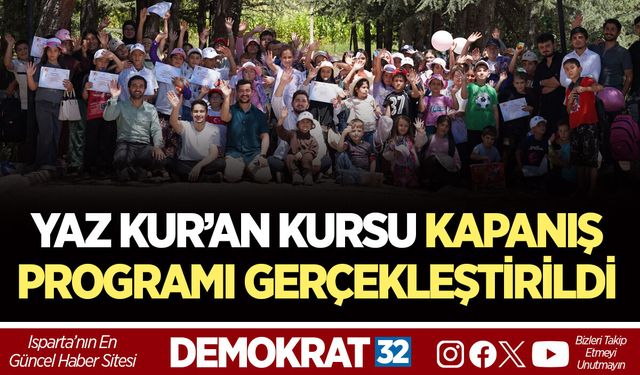 YAZ KUR’AN KURSU KAPANIŞ PROGRAMI GERÇEKLEŞTİRİLDİ