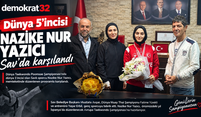 Dünya 5’incisi Nazike Nur Yazıcı, Sav’da karşılandı