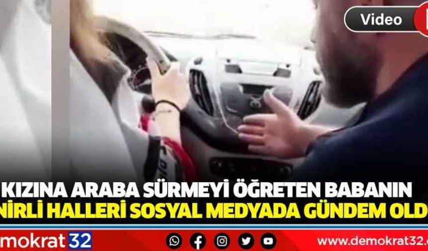 Kızına araba sürmeyi öğreten babanın sinirli halleri sosyal medyada gündem oldu