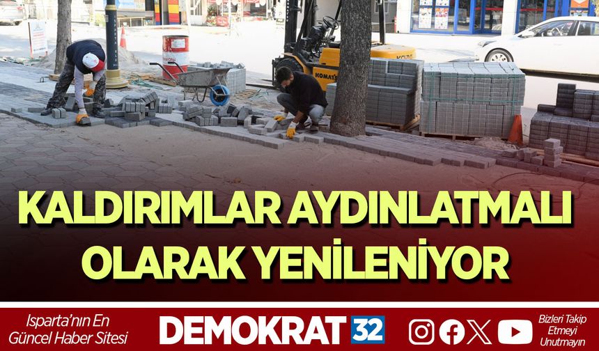 Kaldırımlar Aydınlatmalı Olarak Yenileniyor