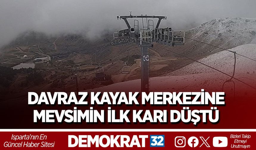 Davraz Kayak Merkezine mevsimin ilk karı düştü bazı noktalarda beyaza bürüdü