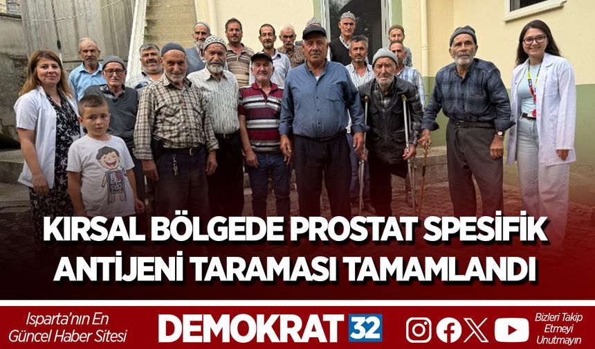 Kırsal Bölgede Prostat Spesifik Antijeni Taraması Tamamlandı