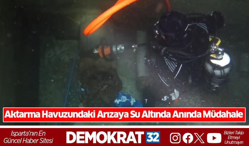 Aktarma havuzundaki arızaya su altında anında müdahale