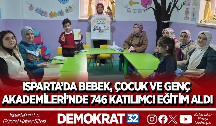 ISPARTA’DA BEBEK, ÇOCUK VE GENÇ AKADEMİLERİ’NDE 746 KATILIMCI EĞİTİM ALDI